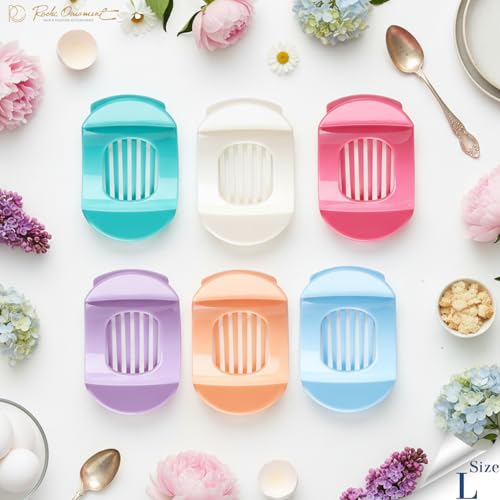 RC ROCHE 6 Pcs Flat Claw Hair Clips for Women Thick Hair French Round Duckbill Square Secure Strong Hold Grip Clamps Barrettes Curved No Slip No Crease Styling Cute Extra Jumbo XL, Large Pastel - color: (Large) Pastel