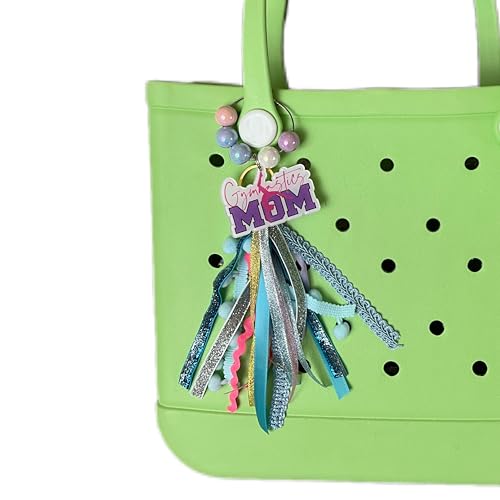 Baseball Softball Soccer Football Volleyball Sports Mom Charms for Bogg Bag Accessories Tassel Backpack Gifts - style: Gymnastics Mom