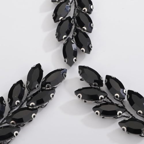 3pcs Black Rhinestones Beads Hair Pins for Women Girls Wedding Bridal Vintage Hair Styling Jewelry (Black) - color: Black