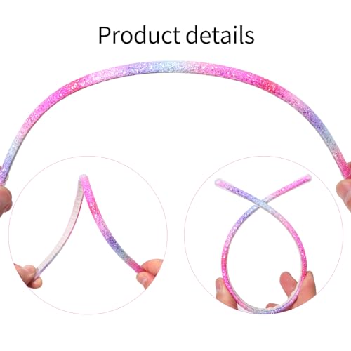 Fishdown Glitter Headband for Girls Women Sparkle Headband Accessory Set of 10 - color: Color-6