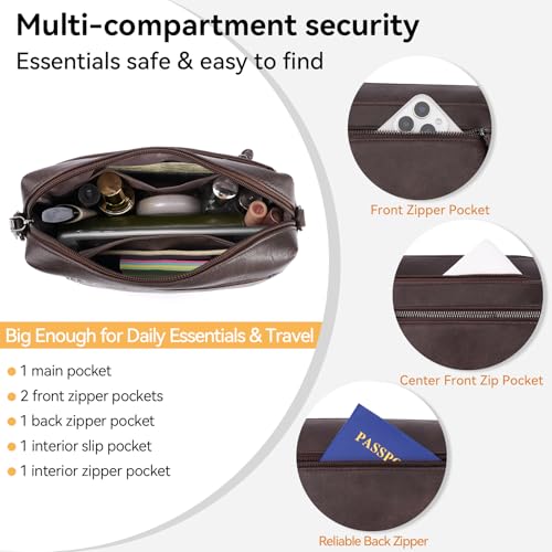 MEITRUE Crossbody Bags for Women, Vegan Leather Crossbody Purse Trendy Multi Pockets Shoulder Handbag with Tassel - color: 02-coffee