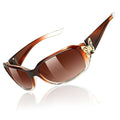 TJUTR Polarized Sunglasses for Women with Wrap Around Butterfly Design, Trendy Jackie-O Style for UV400 Protection - color: A6 Gradient Brown Frame Brown Lenses