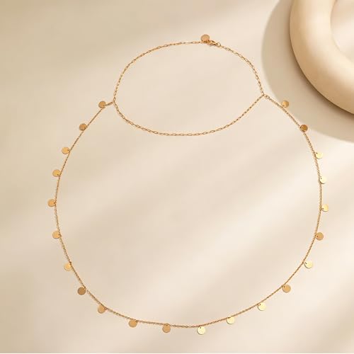 Rhinestone Long Drop Back Chain Jewelry for Women Crystal Back Chain Necklace Gold Plated Body Chain Backdrop Chain Jewelry - style: chain gold