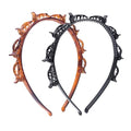 2 Pack Clip Headband for Twisty Bangs, 90s Hair Accessories for Women with 8 Mini Clips, Braided Hair Clip Headbands for Y2K Fashion Styling, Black and Brown