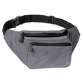 Gray Fanny Pack Belt bag - Crossbody Waist Bag for Men or Women - Hands-Free, Waterproof Large Bumbag for Hiking, Running, and Travel - color: Gray Sheen