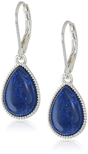 Nine West Women's Drop Earrings, Fashion Jewelry Accessories for Everyday and Special Occasion Wear, Lightweight Statement Earrings for Day and Evening Looks - color: Blue Teardrop - Silver