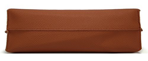 Dreubea Women's Soft Faux Leather Tote Shoulder Bag from, Big Capacity Tassel Handbag - color: Brown