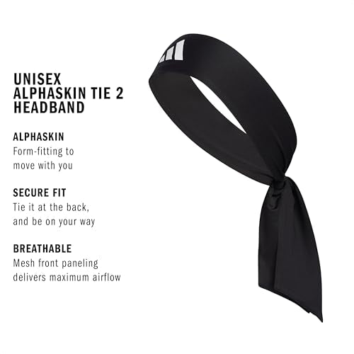 adidas Alphaskin Tie Headband - color: Tie/2/Black/White