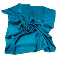 NZKNP Silk-Like Head Scarf - Women's Bandana Wraps - color: 16-turquoise, size: 35"*35"