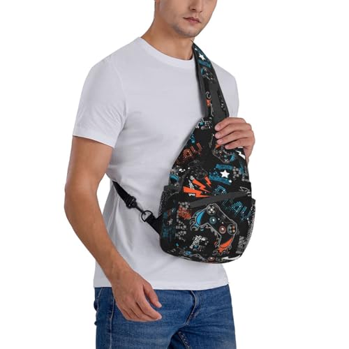 Sling Backpack For Men Hiking Daypack Crossbody Shoulder Bag Travel Chest Pack | Hiking - color: Game