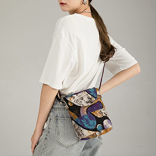 OPQRSTU Women's Retro Small Size Canvas Shoulder Bag Hippie Boho Crossbody Handbag - color: Army Green
