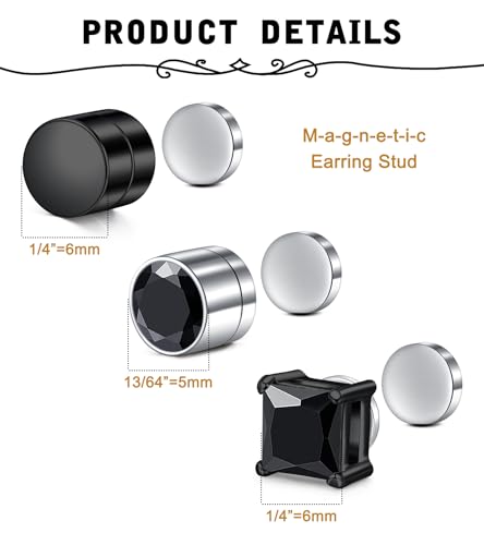 MODRSA Fake Nose Stud Fake Nose Ring Stud Fake Nose Piercing Fake Lip Ring Fake Earrings Stud Silver Gold Fake Cartilage Helix Earring Clip on Earring Hoop Fake Eyebrow Ring Fake Bridge Piercing - color: A2-fake ear stud- black