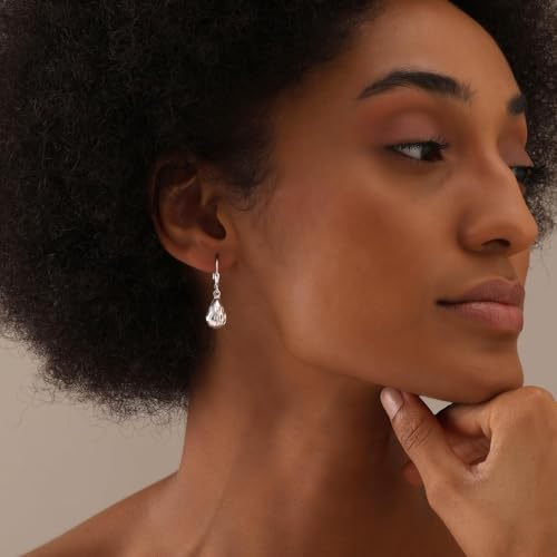 LeCalla 925 Sterling Silver Leverback Drop Earrings | Lightweight Italian Teardrop Dangle Earring for Women - color: Oval Shape Drop with Customized Card