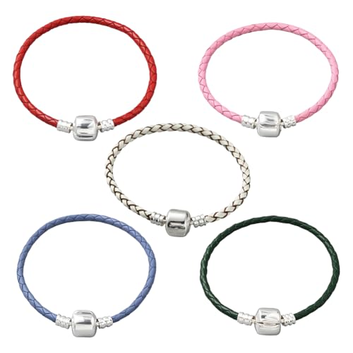 Adjustable Leather Bracelets, Leather Wrap Bracelets Leathers Cuff Bracelet Leathers Wristband for Women for DIY Craft Jewelry Making - style: Round String