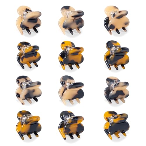Cobahom 12Pcs 0.79 Inch Small Claw Clips Cute Hair Clips for Women, Mini Hair Clips for Hair Styling, Small Blone Tortoise Hair Clips for Thin Thick Hair, Deep Tortoiseshell & Shallow Tortoiseshell - color: Deep Tortoiseshell &Shallow Tortoiseshell