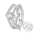 KUNSIR 925 Sterling Silver Rings Classic Cubic Zirconia Eternity Promise Statement Anniversary Wedding Bands Engagement Rings for Women Infinity Forever Love Ring Size 7-9 - style: Fingertip Romance Ring