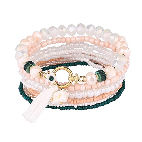 6 sets Bohemian Multilayer tassels bracelet Handmade Wrap Bracelets Bangle Jewelry Bracelets for Women - color: 6PCS-C