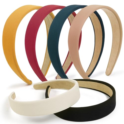 TERSE Headbands for Women Trendy Non Slip Headband for Girls Long Short Hair, Cute Ribbed Women Headbands Elastic Hair Bands Fashion Hard Head Band Holiday Christmas Accessories 1 Inch - color: Headbands Color-E