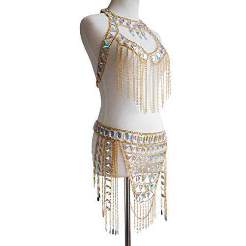 Women's Sexy Suit Body Chain - color: Gold Color-A- Body Chain Suit-3
