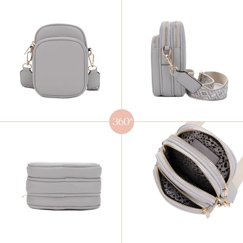 Mali+Lili, Josie Triple Zip Crossbody Bag - color: Grey