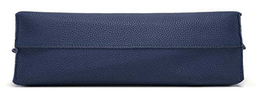 Dreubea Women's Soft Faux Leather Tote Shoulder Bag from, Big Capacity Tassel Handbag - color: Dark Blue