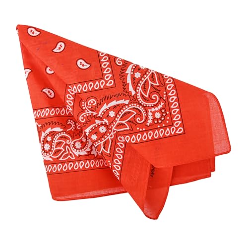 Motique Accessories 22 Inch Cotton Paisley Bandana - color: Dark Orange