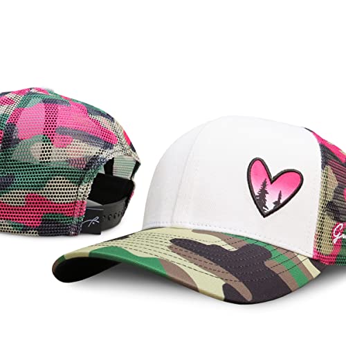 Grace Folly Beach Trucker Hats for Women- Snapback Baseball Cap for Summer - color: Pink Camo