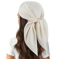 vimate Head Scarf for Women Hair 27'' Square Satin Silk Feeling Bnadana Neck Scarf Handbag Accessories Etc - color: C85#. Beige