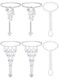 Hicarer 6 Pcs Foot Jewelry Barefoot Sandals for Women Rhinestone Bohemian Foot Ankle Chains for Beach Wedding - style: Rhinestone Faux Pearl Leaf Style