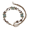 Bohemian Sytle Womens Rope Boho Waist Belt for dress - color: Butterfly Blue