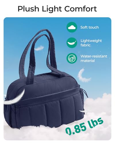BAGSMART Gym Bag for Women, Duffle Bag for Travel with Wet Pocket, Lightweight Carry on Weekender Duffel, Water Resistant - color: Navy Blue, size: Medium