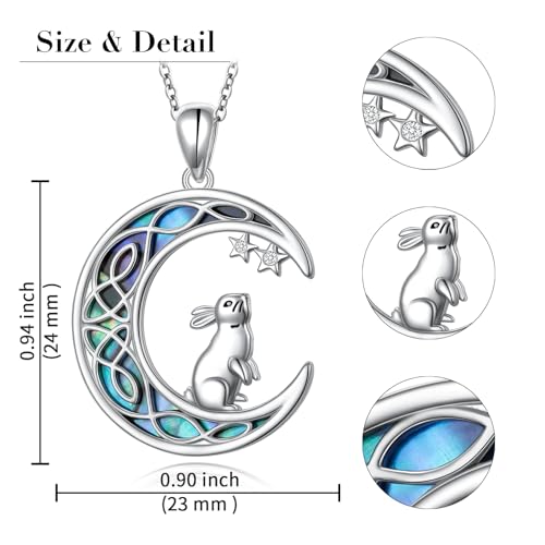 925 Sterling Silver Animal Necklaces Lion/Cat/Phoenix/Bunny/Koalas Necklace Adjustable Chain Animal Lover Pendant Jewelry for Women Men - style: Rabbit