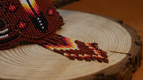 Beaded Hair Clips Native American Style Handmade Collection (Brown Feather) - color: Brown Feather