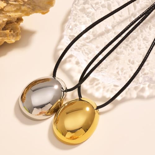 Frodete Statement Necklace for Women Chunky Gold Necklaces Long Pendant Necklace Boho Necklaces Gold Pendant Jewelry Cowboy Chic Style Cowgirl Outfit - color: B：Silver Pendant Necklace