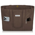HOMESPON Large Canvas Tote Bag for Women Everything Bag with Pockets and Laptop Sleeve - color: Brown