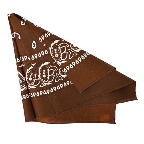 Motique Accessories 22 Inch Cotton Paisley Bandana - color: Brown