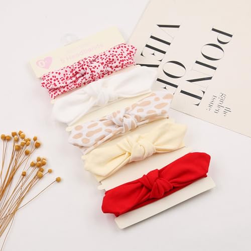 Baby Headbands Soft Stretchy Baby Girl Bows Newborn Infant Toddler Headwrap Hair Accessories - color: Red
