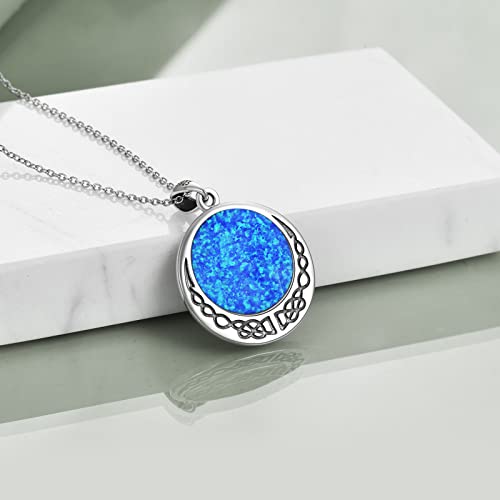 ONEFINITY Tree of Life Necklace 925 Sterling Silver Abalone Shell Celtic Knot Pendant Necklace for Women Jewelry - style: Opal tree of life