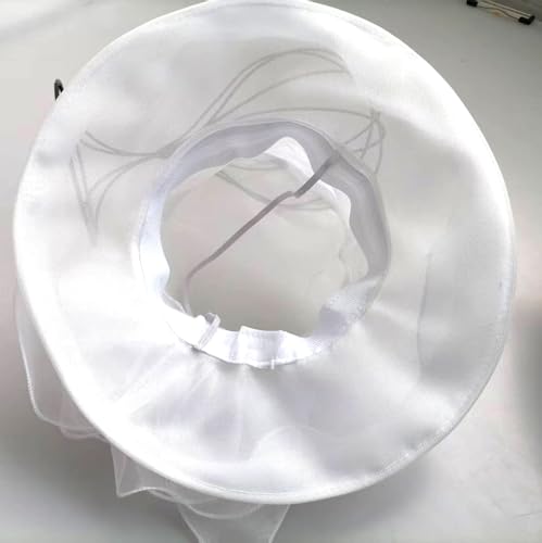 ORIDOOR Women’s Organza Church Tea Party Wedding Fascinator Derby Hat Wide Brim Sun Hats - color: C3-pure White