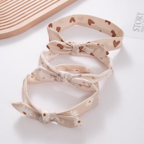 Baby Headbands Soft Stretchy Baby Girl Bows Newborn Infant Toddler Headwrap Hair Accessories - color: Coffee