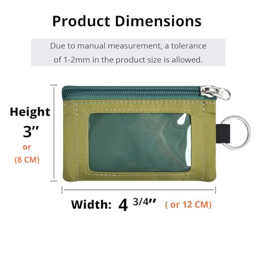 RFID Blocking Travel Wallet with Adjustable Lanyard, Small Nylon Zipper Pouch and Badge Holder for ID, Credit Cards, Cash, Keys, Commuters (ForestGreen+OliveGreen) - color: ForestGreen+OliveGreen