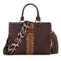 Montana West Wrangler Animal Print Tote Bag for Women Western Purse Boho Top Handle Satchel Handbag - color: Leo Coffee