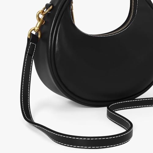JQWSVE Small Top Handle Bags for Women Mini Purses Cute Ladies Handbags Crescent Mini Crossbody Bags with Cherry - color: B02-large-black