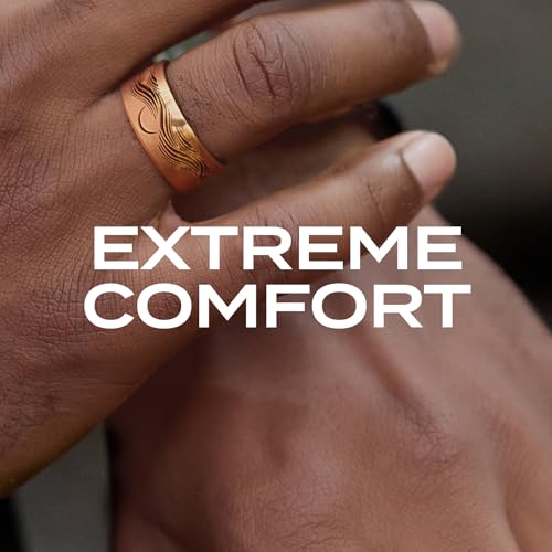 QALO Stackable Rubber Engagement Rings for Women – Flexible Skin-Friendly Silicone Wedding Bands for Her – Lightweight All-Day Wearable Rubber Wedding Ring – Durable Design for Outdoor, Active Use - color: Single H: Antique Gold Twist, size: 9