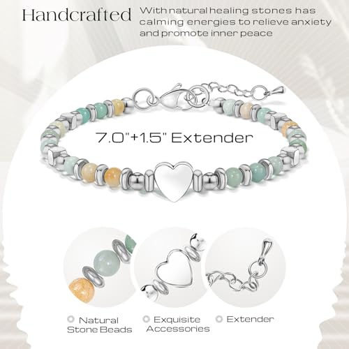 Inspirational Gifts Bracelets for Women: Healing Natural Stone Beaded Bracelets - Mothers Day Birthday Graduation Christmas Gifts for Women Friends Mom Daughter Sister Bestie - color: Amazonite-APPRECIATED