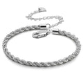 Dankadi 925 Sterling Silver Anklets Bracelet Women/Men Waterproof Simple Durable Chopin Chain/Cuban Link/Figaro/Box/Twist Rope Chain For Beach Foot Jewelry Gift - color: 3MM Twist Rope Chain, size: 30cm