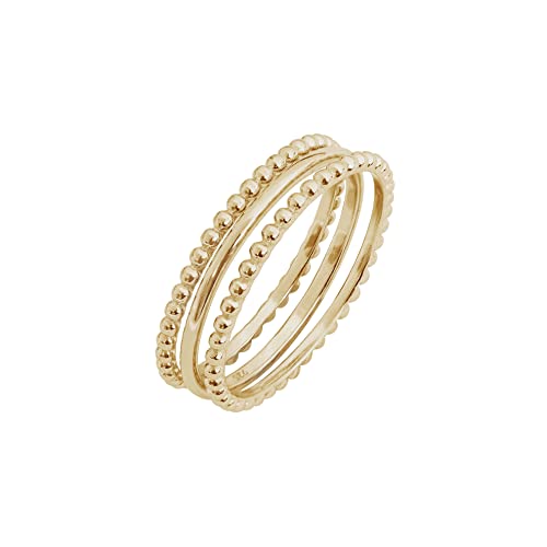 Amazon Essentials 14K Gold or Rhodium Plated Sterling Silver Stacking Ring Set of 3 - color: Yellow Gold, size: 8