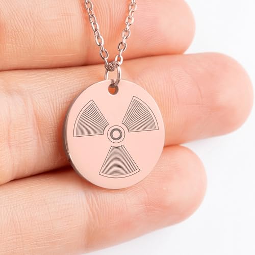 Personalized Radiologist Engraved Necklace with Beam Symbol - Custom Radiology Graduation Retirement Gift for Women - Medical School Jewelry