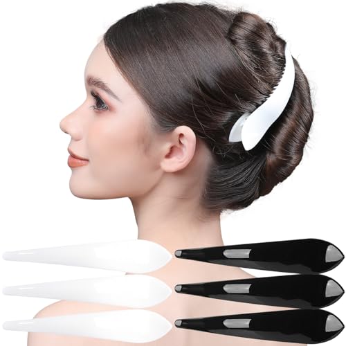 RC ROCHE 6 Pcs Duck Bill Alligator Hair Clips for Women Sectioning Flat Claw Long Thick Hair Inner Teeth Curved Styling Jaw Strong Secure Grip Salon, Large Black & White - color: (Large) Black & White