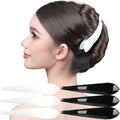 RC ROCHE 6 Pcs Duck Bill Alligator Hair Clips for Women Sectioning Flat Claw Long Thick Hair Inner Teeth Curved Styling Jaw Strong Secure Grip Salon, Medium Black & White - color: (Medium) Black & White